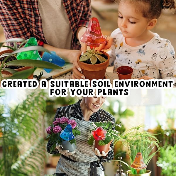FAMSTAR PLANT SELF WATERING GLOBES BULBS PLANTER INSERT AUTOMATIC PLASTIC WATERING DEVICES PLANT WATERER SPIKES FOR INDOOR OUTDOOR,SELF IRRIGATION SYSTEM LASTS FOR ONE WEEK