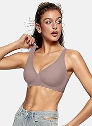 OEAK Womens Deep V Bras Wireless Comfortable Bra