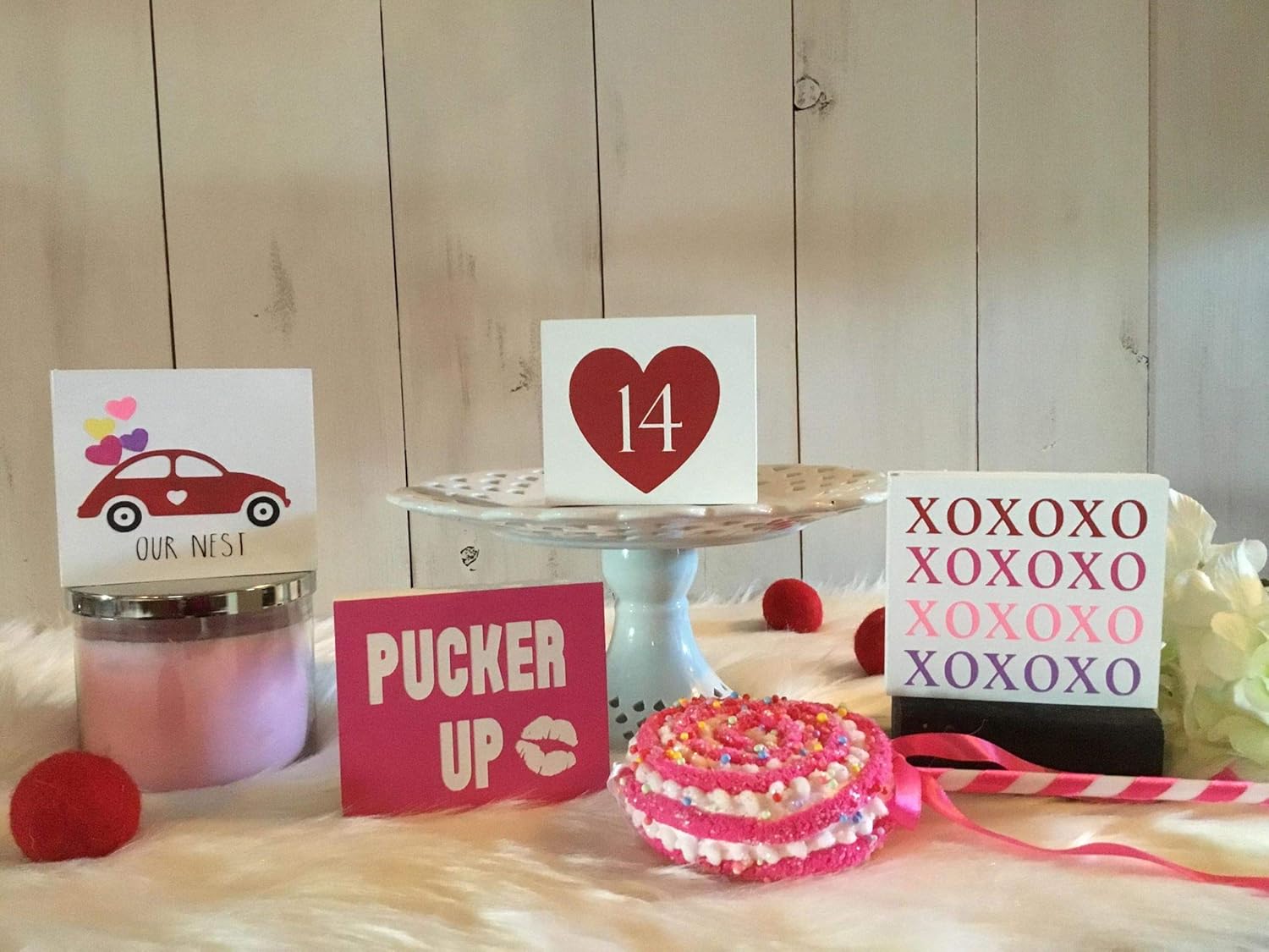 Amazon Com Valentines Day Decor Wooden Blocks Farmhouse Decor