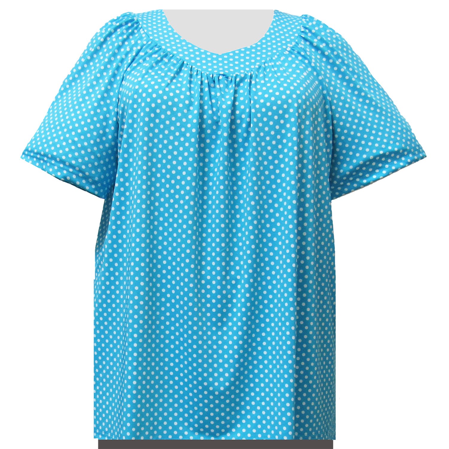 Turquoise Aspirin Dots Women's Plus Size V-Neck Top