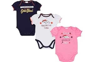 Gerber NFL baby-girls Nfl Team 3 Pack Short Sleeve Onesie Bodysuit