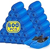 600 Pack(300 Pairs) Shoe Covers Disposable, Non-woven Fabric Shoes Covers for Indoor, Blue Durable & Reusable Disposable Boot & Shoe Covers, Larger Size Fits Various Shoes