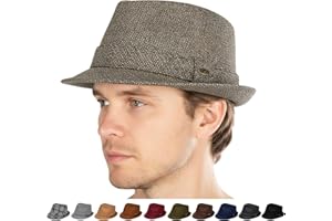 Funky Junque Men’s Fedora Hat – Vintage Wool Blend Short Brim Dress Hats, Adjustable Fit for Men, Formal & Casual Wear
