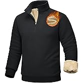 MAGCOMSEN Men's Sherpa Lined Quarter Zip Fleece Heavyweight Pullover Winter Warm Sweatshirts