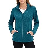 MAGCOMSEN Fleece Jacket Women Zip UP Lightweight Soft Polar Warm Winter Jackets for Women with Pockets Outdoor Hiking