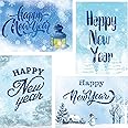 FANCY LAND Happy New Year Cards with Envelopes Holiday Greeting Cards 12Pcs