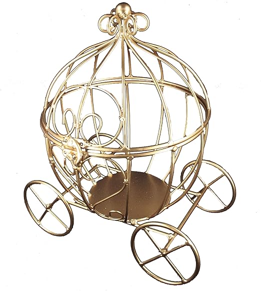 Amazon Com Decorative Gold Metal Cinderella Pumpkin Carriage With Hinged Lid That Can Open Wedding Or Birthday Party Table Decor Gold Kitchen Dining