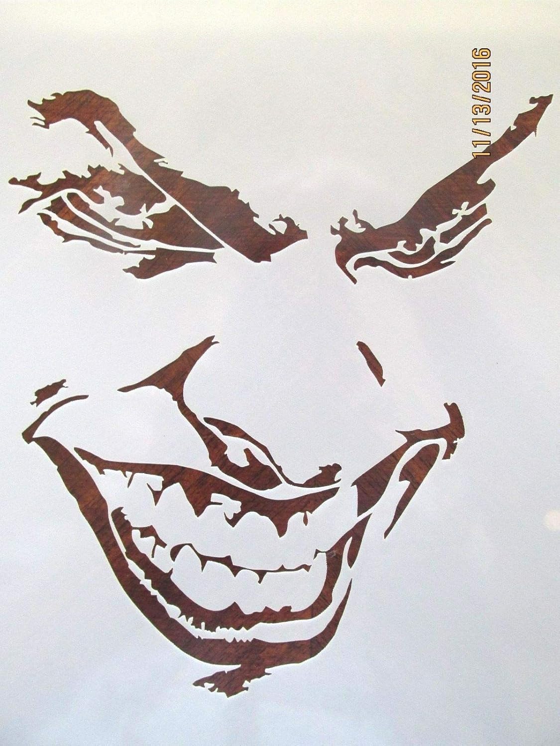 Amazon Com Stencil For Painting On The Wall Writing Signage Drawing Decorate Fabric Wood Glass Craft Diy Evil Face 10 Mil Reusable Stencil