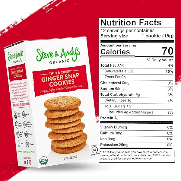 STEVE & ANDY’S ORGANIC GINGERBREAD COOKIES, 5.5 OZ