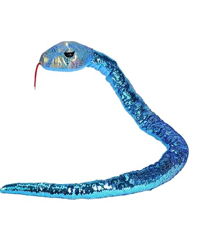 Wild Republic Foilkins Diamond Blue Snake, Animal en Peluche, 137 cm, Jouet en Peluche, Remplissage en Bouteilles d'eau Recyclées Filées