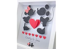 Personalized Mickey and Minnie Mouse Anniversary Gift, Mickey & Minnie Paper Anniversary Gift, Mickey and Minnie Wedding Fram