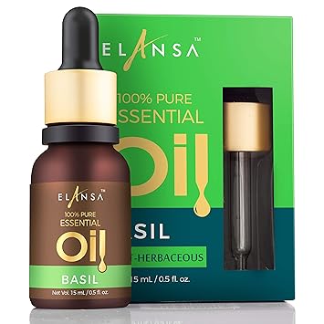 Elansa 100% Pure Basil Essential Oil, 15ml