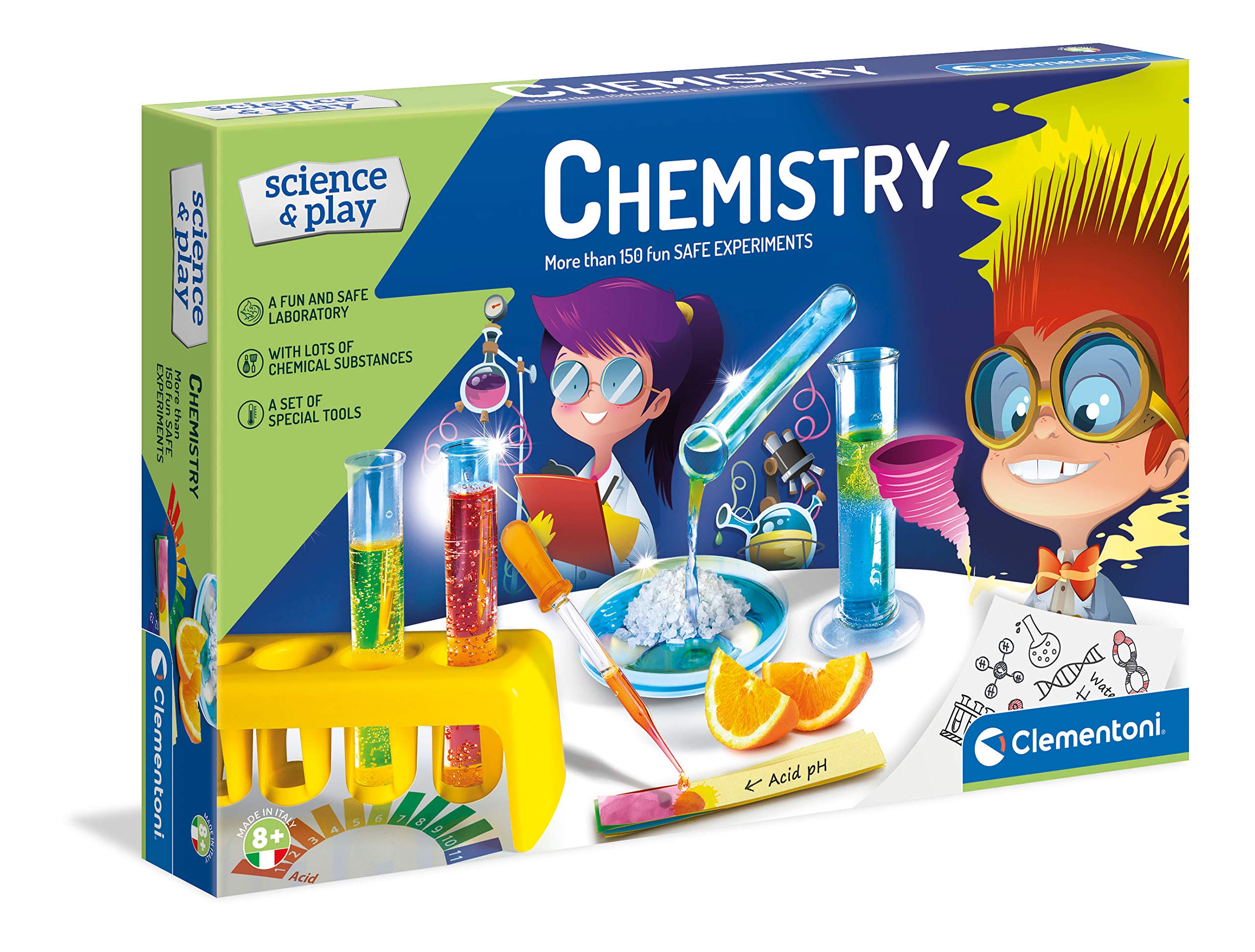 Clementoni- Science and Play: Chemistry Lab Experiments Kit for Kids, Fun & Educational Science Toy (8+ Years)