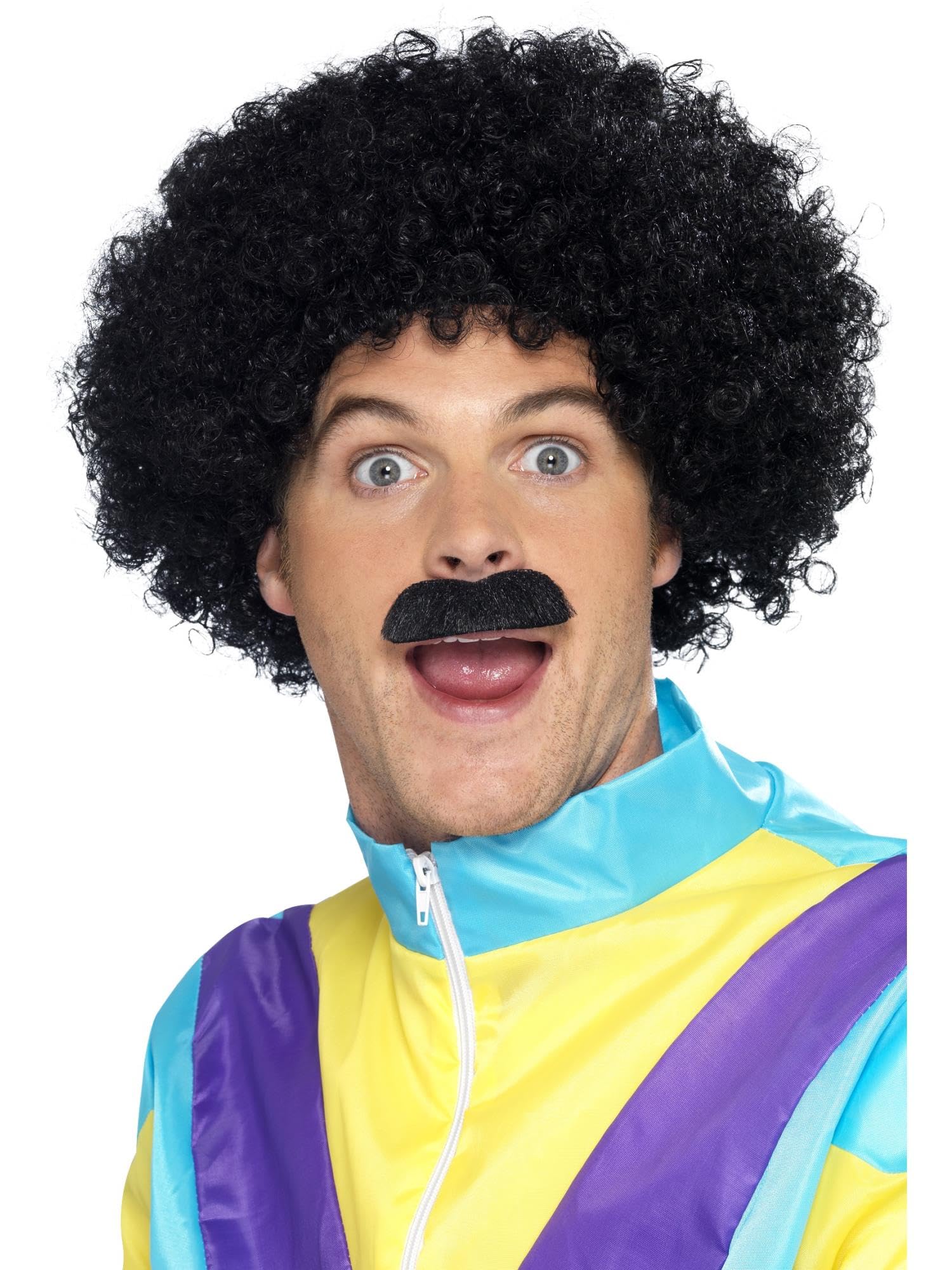 Novelties Direct Scouser Set Black Wig And Tash (1)