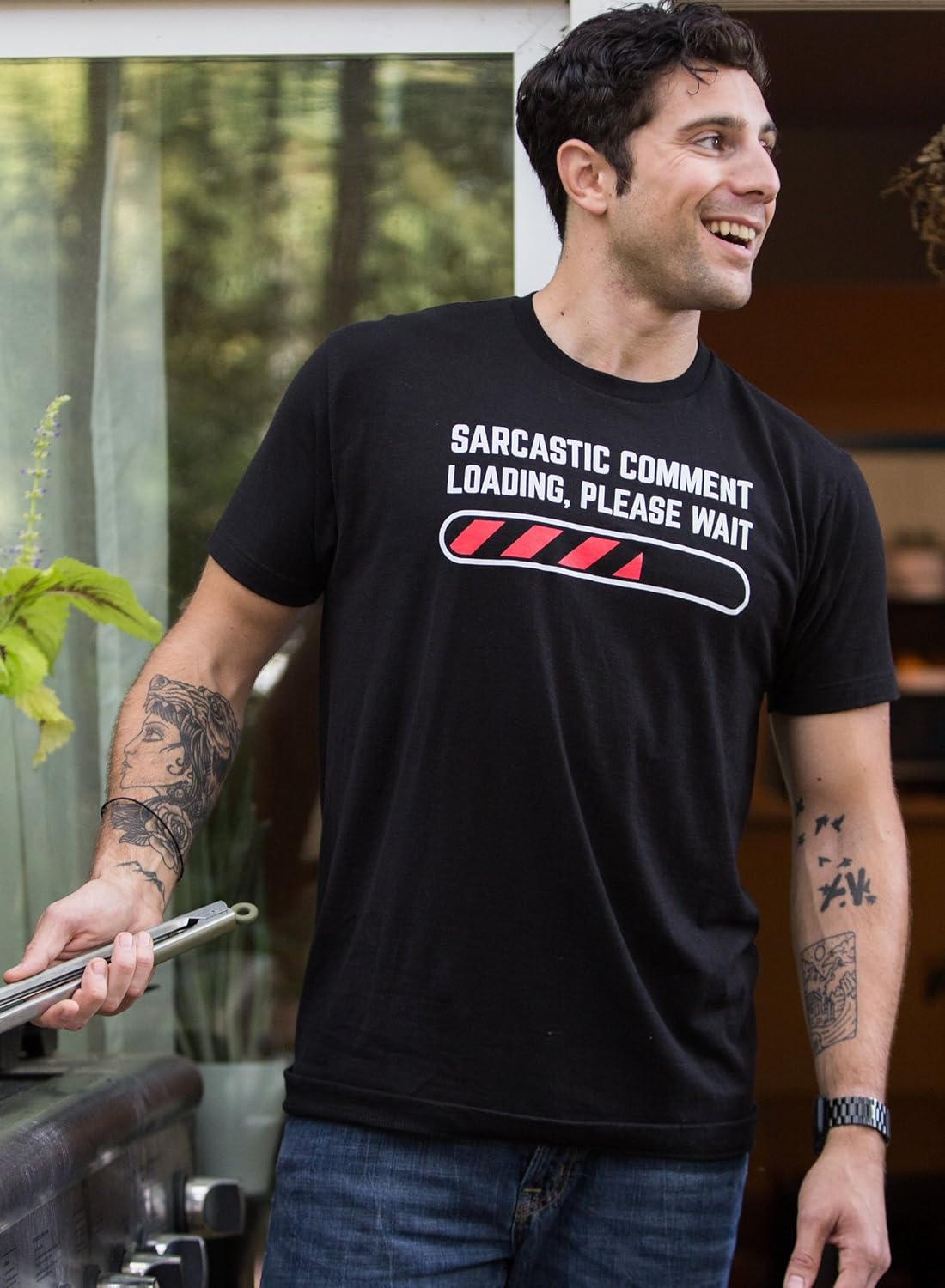 Sarcastic Comment Loading Please Wait Funny Sarcasm Humor for Men Women T-Shirt: Clothing