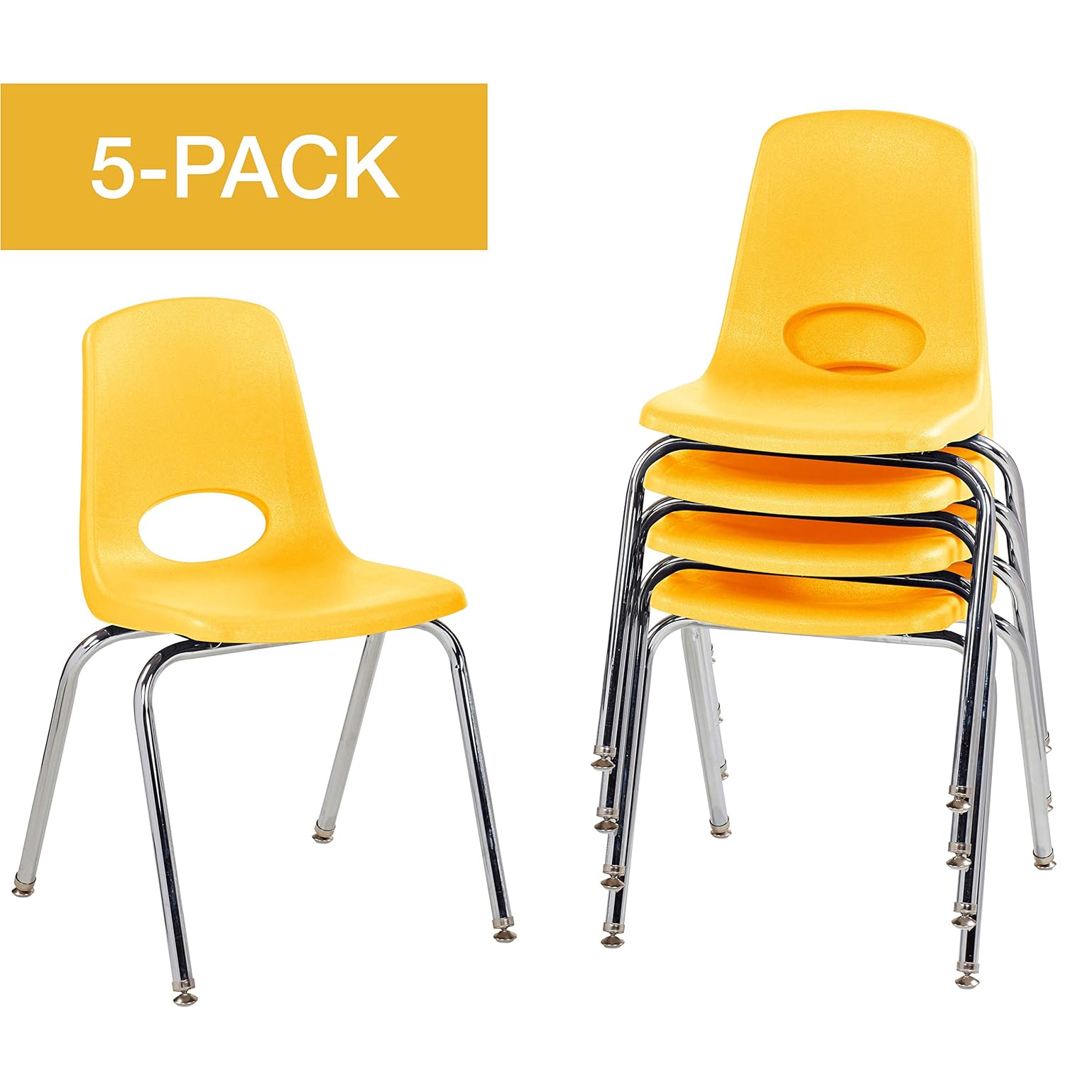 ECR4Kids 18" School Stack Chair, Stacking Student Chairs