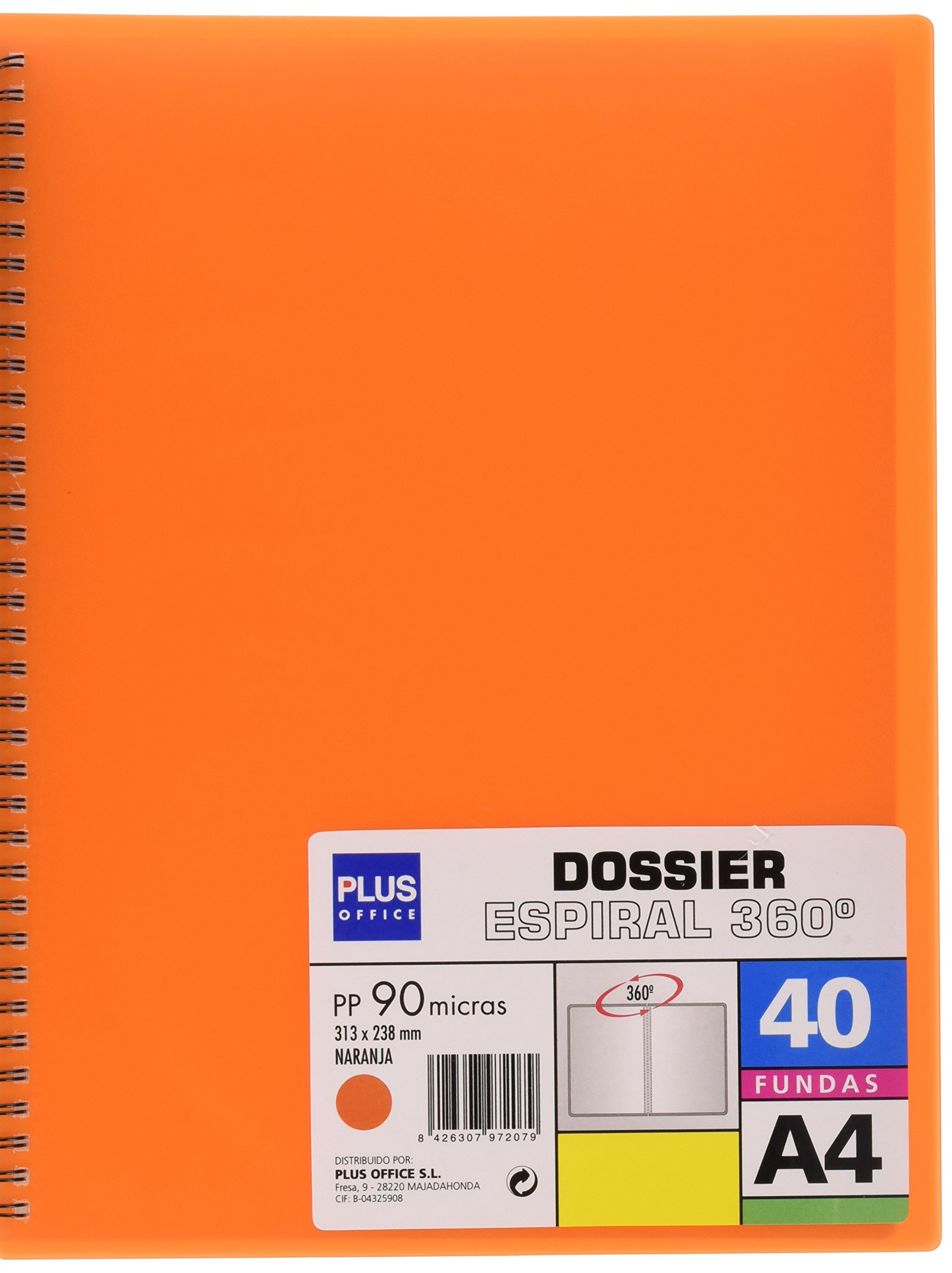 Plus Office 13461-40-OR Wirebound Presentation Display Book A4 with 40 Pockets Orange