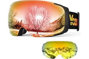 YOZISS Ski Goggles UV400 Protection, OTG Snow Goggle for Men Women, Anti-fog Snow Sports Goggles for Snowboarding, Snowmobile