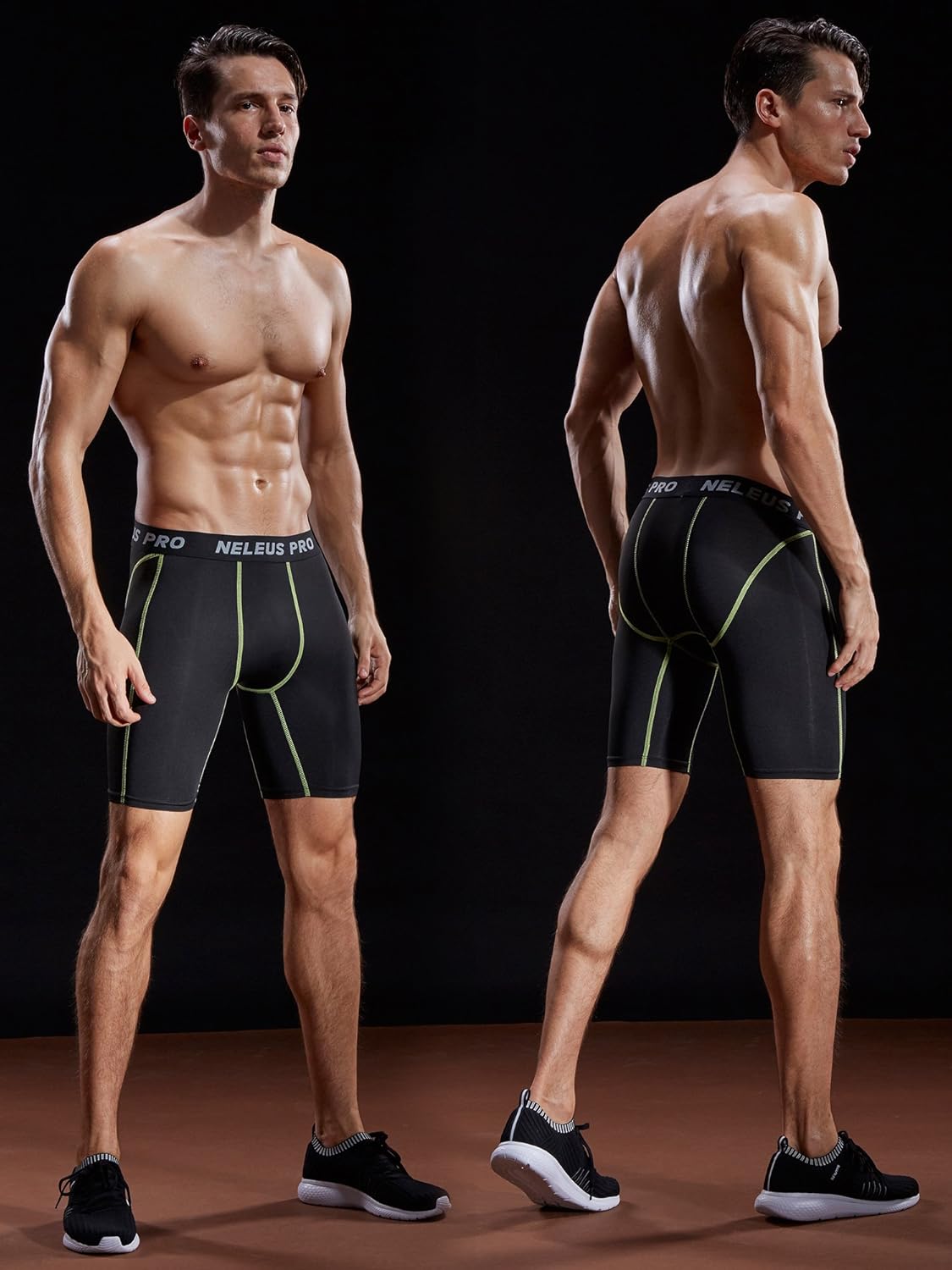 Neleus Men's 3 Pack Compression Short: Clothing