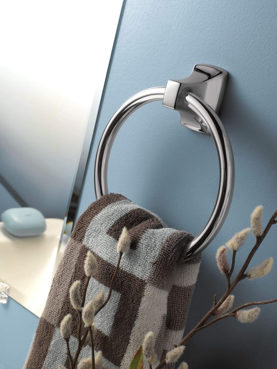 Moen P5860 Contemporary Donner Bathroom Towel Ring, Chrome - Towel Holder - 
