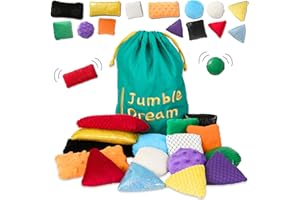 Jumble Dream 16 Sensory Bean Bags for Kids – Shape, Texture, Colour & Feel Sorting Sensory Toys for Babies and Toddlers for 1-3 Years – Learning and Education Fidget Baby Toys for Autism and ADHD