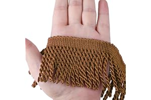 HedongHexi Curtain Fringes Bullion Fringe Trim 10 Yard x 2.5 Inches Fabric Trims Sewing DIY Decoration for Curtain Sofa Cloth