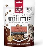 The Honest Kitchen Meaty Littles Dog Treats, Beef &amp; Salmon Recipe, Made with Human Grade Ingredients, High Protein Mini Tender Meat Training Treats for Dogs, 4 oz Bag