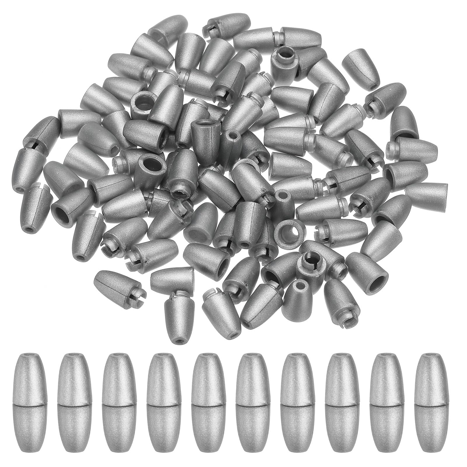 PATIKIL 24mm Breakaway Clasps, 50 Set Plastic Bead Barrel Connectors Lanyard Clips for Necklace Lanyard Bracelet Jewelry Making DIY Craft, Silver