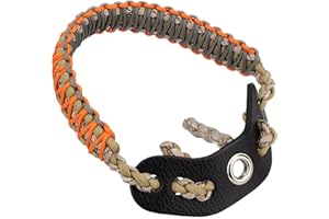 SUNYA Archery Bow Wrist Sling, 550 Paracord Strap Comfortable on Hand.100% Full Grain Leather Yoke, Multiple Camo Colors.Fit Compound Bow Stabilizer & Recurve.
