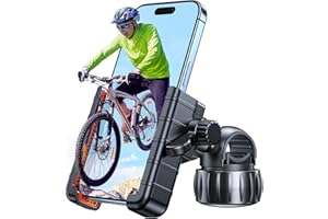 Coolpow Bike Phone Mount [ Camera Friendly & 1s Lock] Motorcycle Phone Mount, 360° Rotating Bike Phone Holder Mountain/Scoote