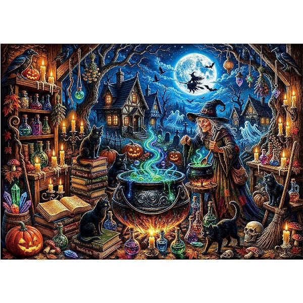 Cover of Halloween Puzzles for Adults 1000 Pieces