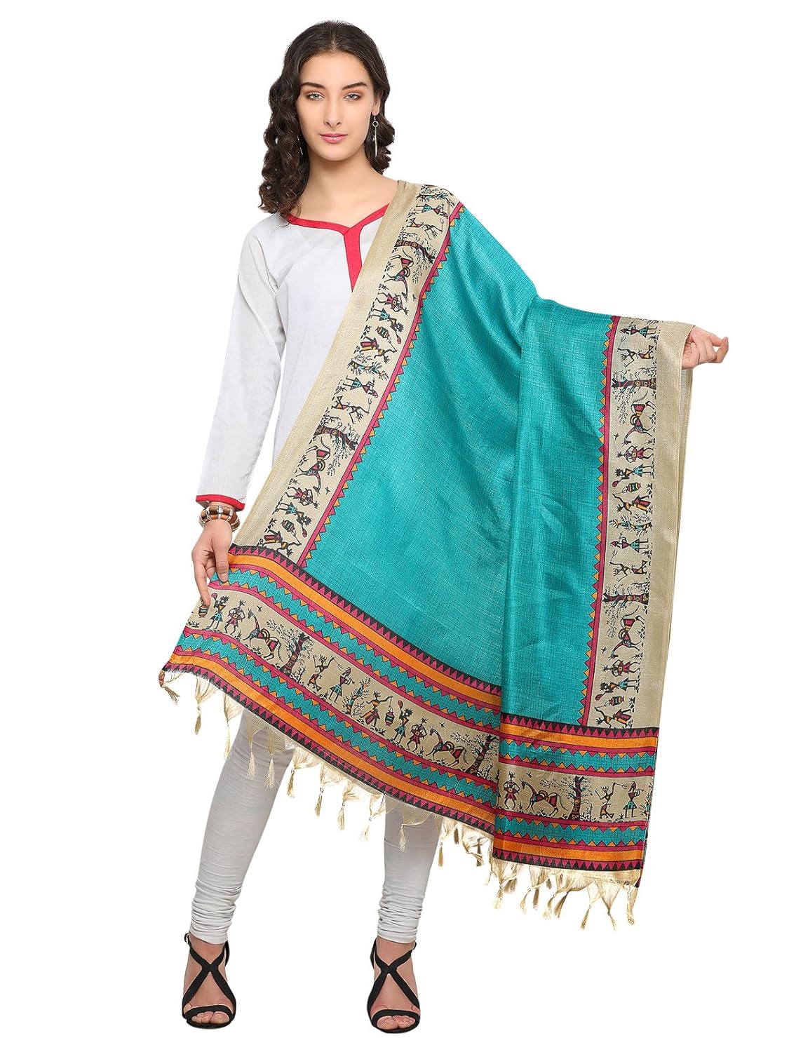 kanchnar women's bhagalpuri silk printed dupatta