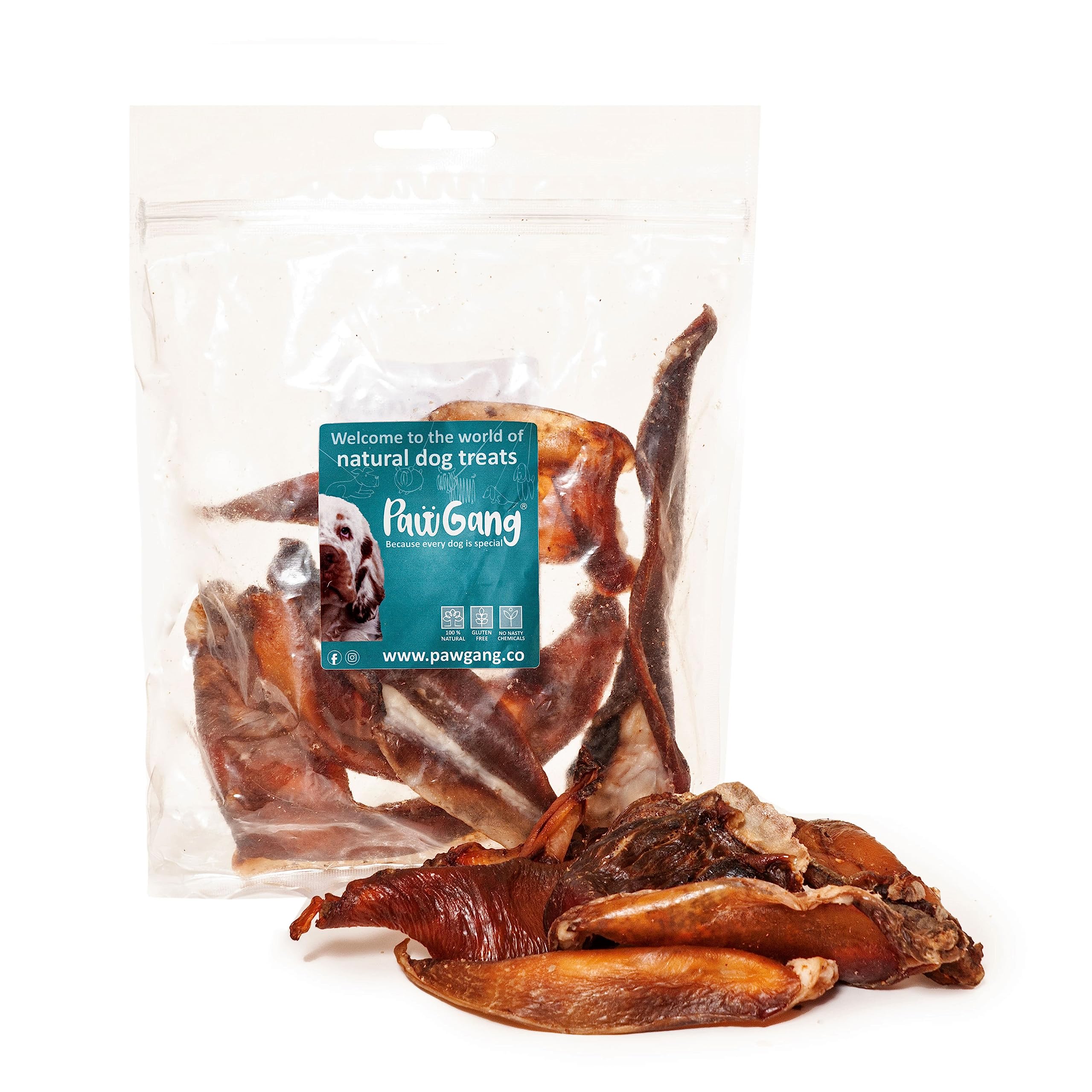 PawGang - Beef Cartilage (Moon Bone) 200g - 100% Natural Treats for Dogs Young Adult Old Small Large - Air Dried Chews Snacks - Healthy Hypoallergenic - Low Fat - BARF