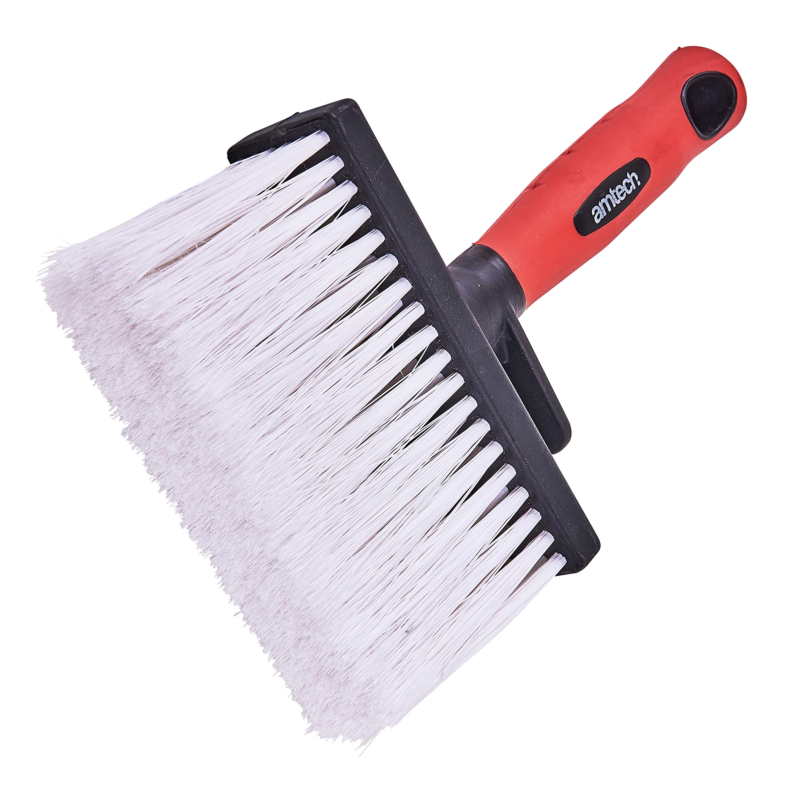 Amtech - Fence Paint Brush for Stains, Varnishes, Painting Wood, and More, Home and Garden DIY, Effective Coverage, Comfortable Soft Grip Handle, Includes Brush Clip for Mess Free Painting (5”)