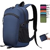 Five Substances Lightweight Hiking Backpack 18L Packable Foldable Small Daypack Collapsible Travel Bag Water-Resistant for Adults (Navy Blue)