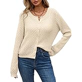 Libsorge Womens Cropped Cardigan Sweater Button Down Hollow Out Knit Fall 2025 Lightweight Casual Long Sleeve Open Front Top