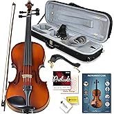 Bunnel Pupil Violin Outfit 4/4 Full Size Clearance By Kennedy Violins - Carrying Case and Accessories Included - Solid Maple Wood and Ebony Fittings RB300