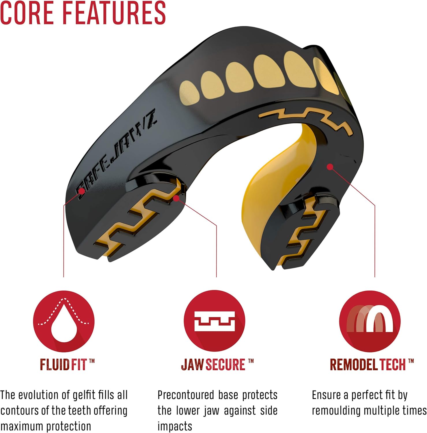 SAFEJAWZ Sports Mouthguard and Cleaner Bundle, Gum Shield for All Contact Sports Football Rugby Hockey Lacrosse : Sports & Outdoors
