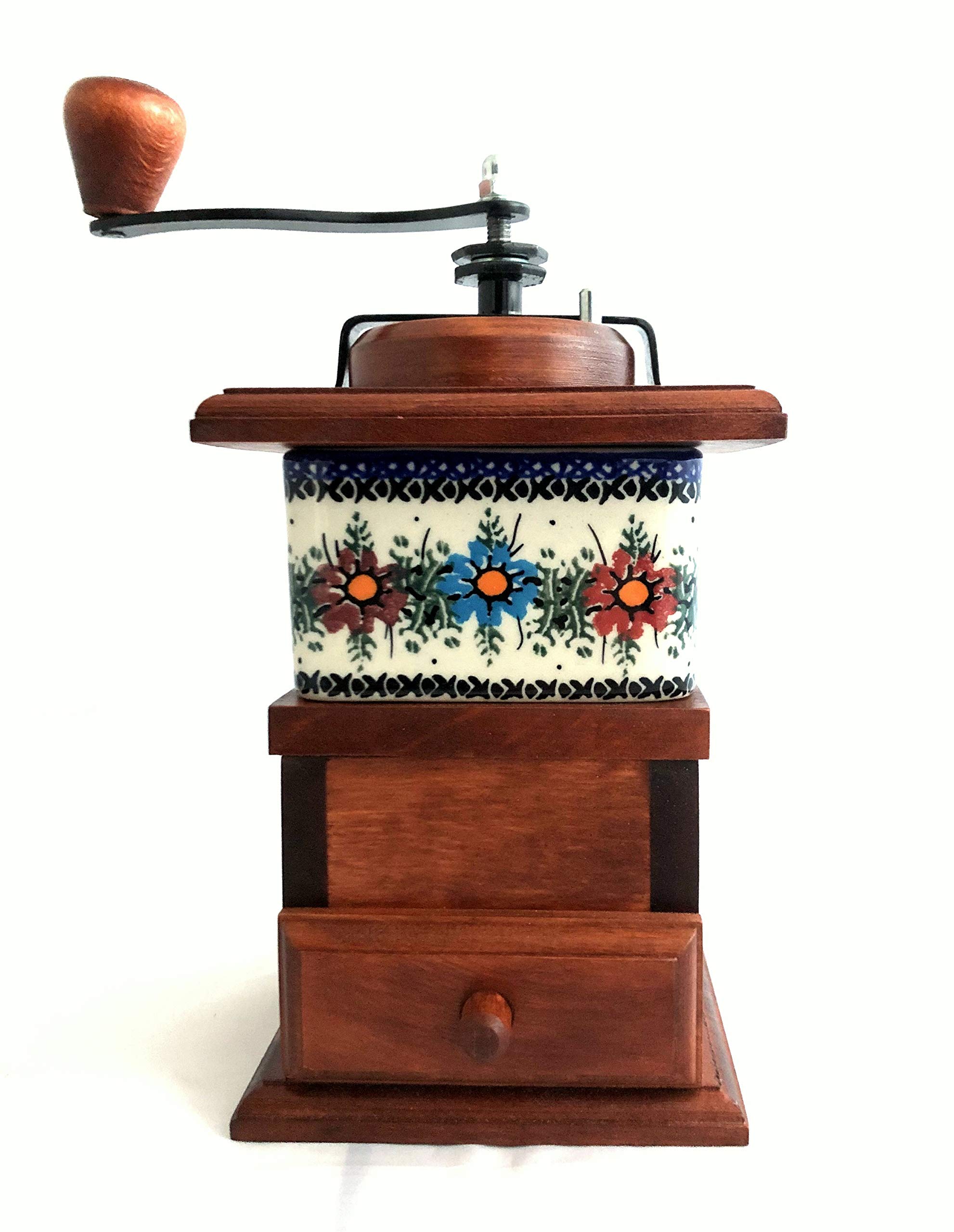 Solid Wooden Coffee Grinder Mill Side Hand Beans Cranked UK Brown