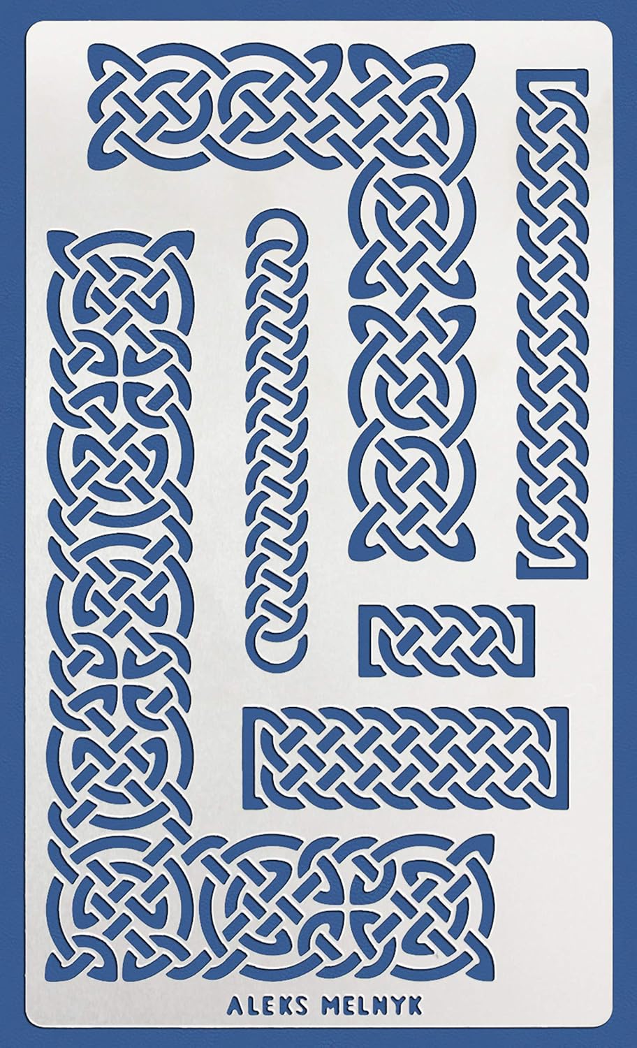 Aleks Melnyk No.36.2 Celtic Knot Border Stencil Furniture Metal Designer Stencil Templates Painting, Ornaments Vintage