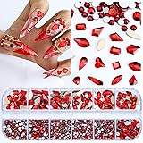Dowarm 3200PCS Nail Art Rhinestones, Red/Siam