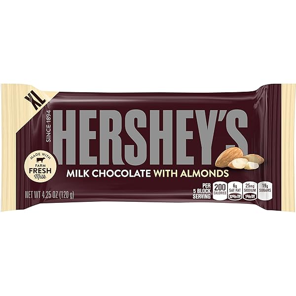 HERSHEY FOODS CORPORATION LARGE BAR WITH ALMONDS, 4.25...