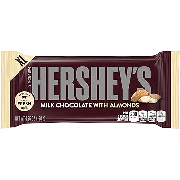 Amazon Com Hershey Foods Corporation Large Bar With Almonds 4 25