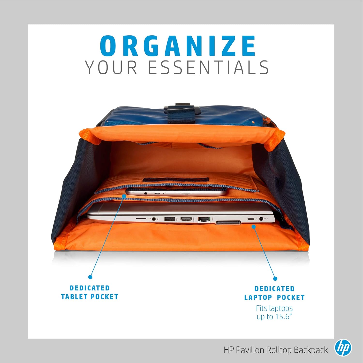 Hp Pavilion Rolltop Blue Backpack 5ee88aa Buy Hp Pavilion Rolltop Blue Backpack 5ee88aa Online At Low Price In India Amazon In