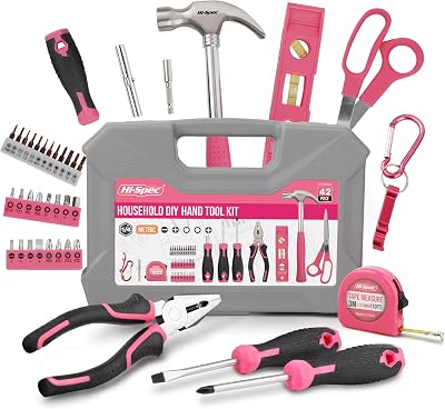 Hi-Spec Pink Tool Kit for Women 38-Piece with Case and Essential Hand Tools