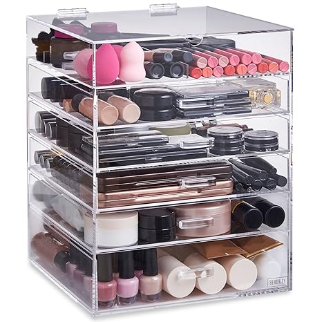 Buy Beautify Extra Large 6 Tier Clear Acrylic Cosmetic Makeup