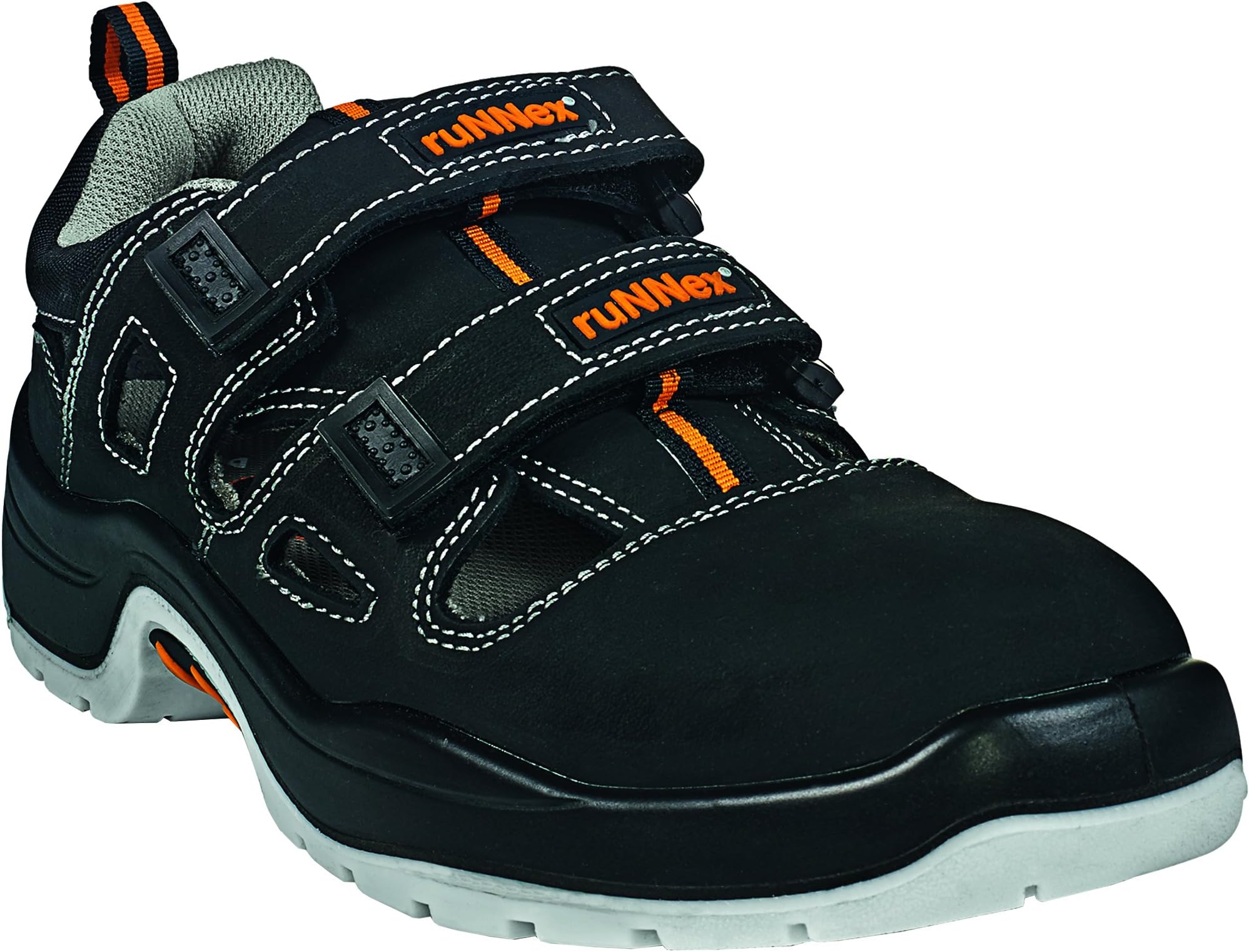 ruNNex 5100-50 Safety sandals "Team Star", S1, Size 50, black/orange - EN safety certified