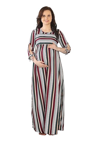 Womens Printed Long Maternity Nightdress