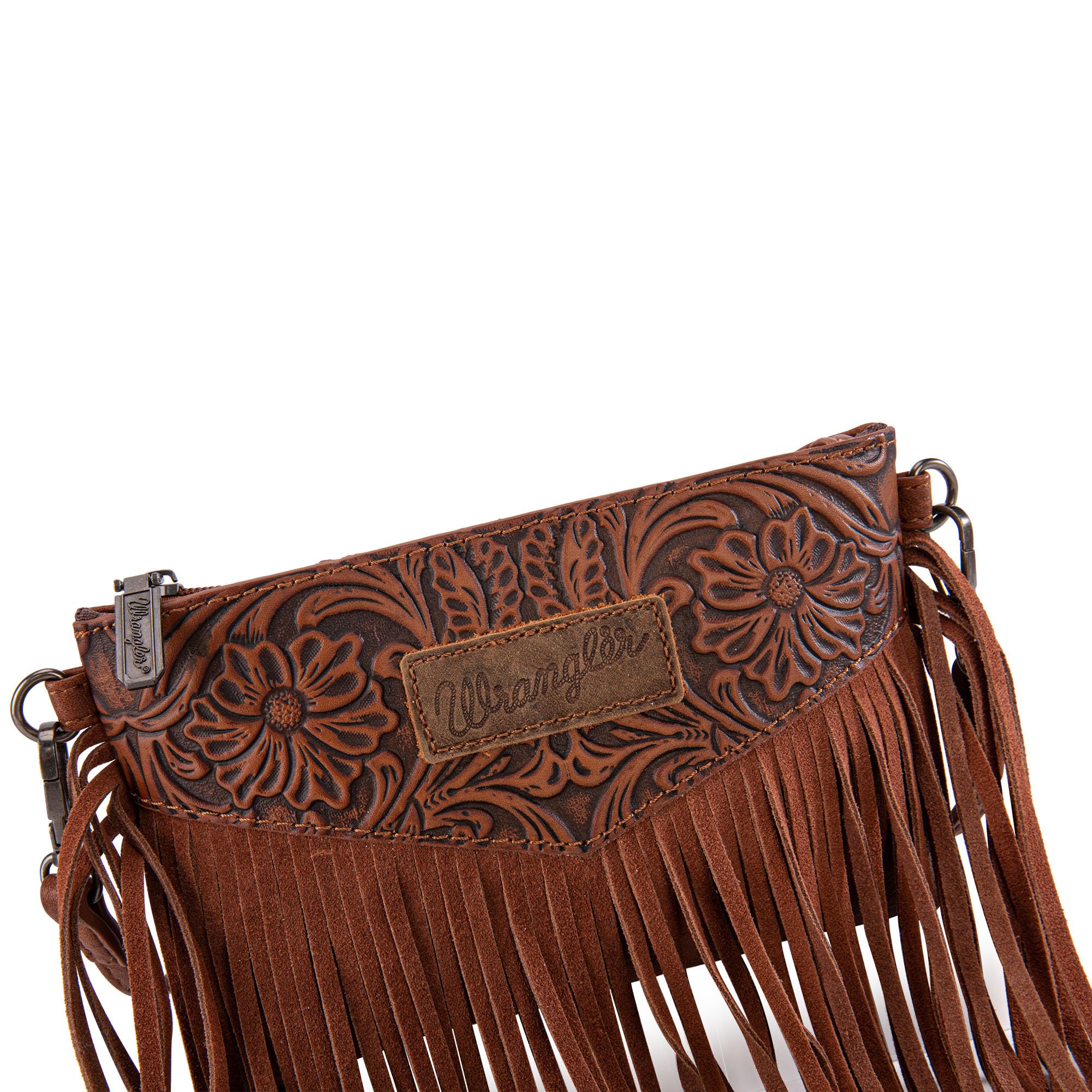 Wrangler Crossbody Small Purse for Women Wristlet Fringe Bag Western Purse