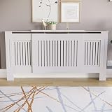 Vida Designs Chelsea Radiator Cover White Adjustable Vertical Slats view 2